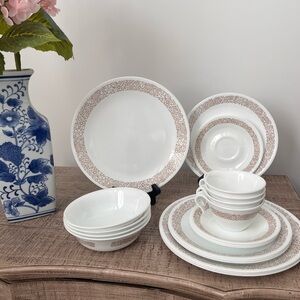 Corelle Woodland Brown by Corning dinner set